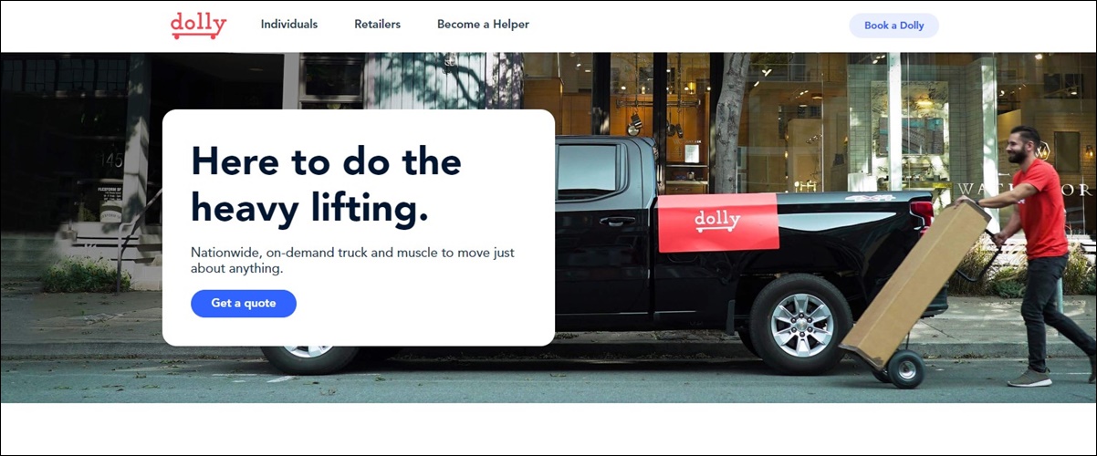 dolly homepage to become a mover