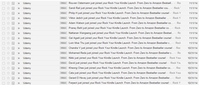 udemy enrollment notifications