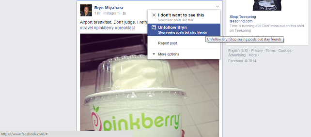 unfollow on facebook